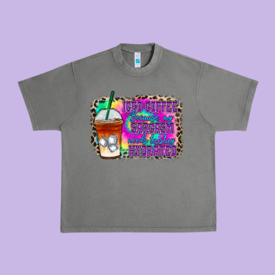 Iced Coffee Sarcasm Urban Heavy Tee Designed By Racoondesign