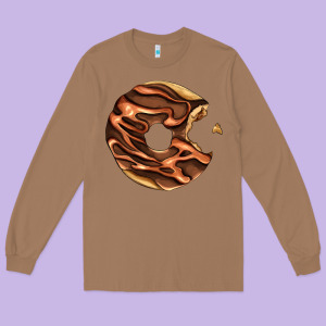 Chocolate Donut Long Sleeve Tee Designed By Adodesignshop