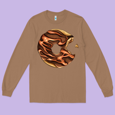 Chocolate Donut Long Sleeve Tee Designed By Adodesignshop