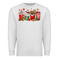 Oatmeal Heather christmas sloth coffee cups Premium Sweatshirt - MaliasSmallBusiness