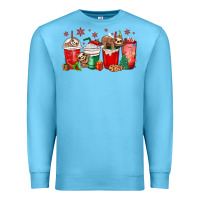 Ocean Blue christmas sloth coffee cups Premium Sweatshirt - MaliasSmallBusiness