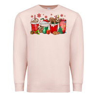 Pale Pink christmas sloth coffee cups Premium Sweatshirt - MaliasSmallBusiness