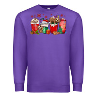 Purple christmas sloth coffee cups Premium Sweatshirt - MaliasSmallBusiness