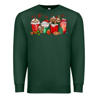 Sports Green christmas sloth coffee cups Premium Sweatshirt - MaliasSmallBusiness