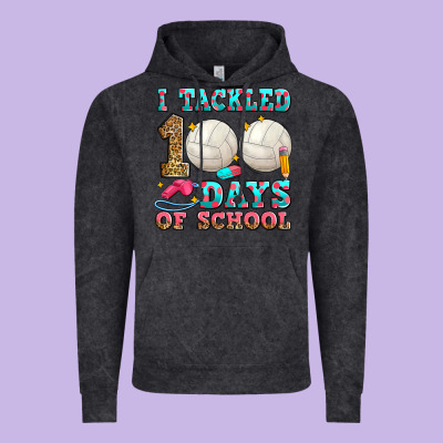 I Tackled 100 Days Of School Volleyball Vintage Hoodie Designed By Zillion Design Studio