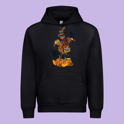 Scarecrow With Pumpkin Urban Hoodie Designed By Texasbilliewilder