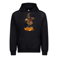Foreset Green Scarecrow with Pumpkin Urban Hoodie - texasbilliewilder