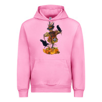 Fuchsia Pink Scarecrow with Pumpkin Urban Hoodie - texasbilliewilder