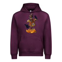 Mauve Wine Scarecrow with Pumpkin Urban Hoodie - texasbilliewilder