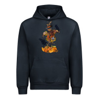 Navy Scarecrow with Pumpkin Urban Hoodie - texasbilliewilder