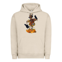 Pigment French Oak Scarecrow with Pumpkin Urban Hoodie - texasbilliewilder