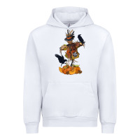 White Scarecrow with Pumpkin Urban Hoodie - texasbilliewilder