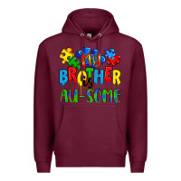 Burgundy my brother is au some a Premium Hoodie - Artiststas