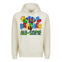 Oatmeal Heather my brother is au some a Premium Hoodie - Artiststas