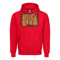 Red christmas reindeers leopard background Zipper Hoodie - BarkalooDesign