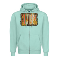 Seafoam christmas reindeers leopard background Zipper Hoodie - BarkalooDesign