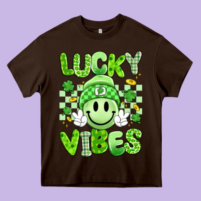 Lucky Vibes Heavy Core Tee Designed By Artiststas