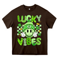 Chocolate Brown lucky vibes Heavy Core Tee - Artiststas