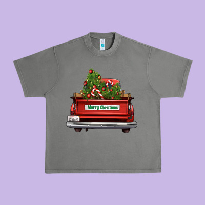 Christmas Trees Truck Urban Heavy Tee Designed By Fadigitalartstudio
