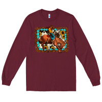 Burgundy rodeo cowboy Long Sleeve Tee - JahusDesignShop