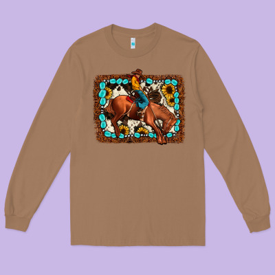 Rodeo Cowboy Long Sleeve Tee Designed By Jahusdesignshop