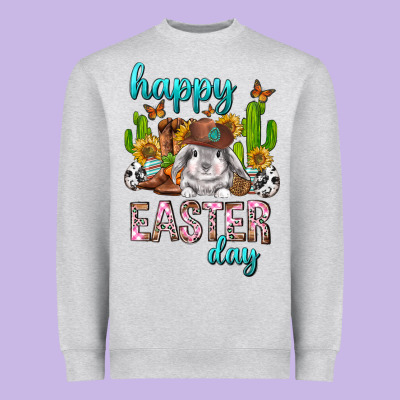 Happy Easter Day Rodeo Heavyweight Sweatshirt Designed By Neo Western