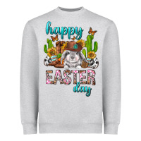 Heather Grey Happy Easter Day Rodeo Heavyweight Sweatshirt - Neo Western