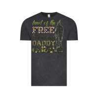 Vintage Black land of the free because my daddy is brave Vintage Tee - HRA Design Shop