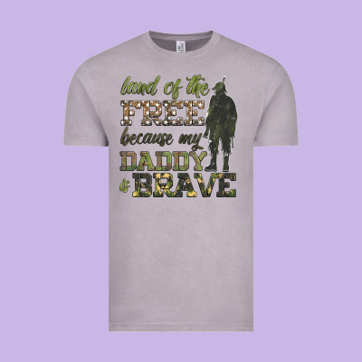 Land Of The Free Because My Daddy Is Brave Vintage Tee Designed By Hra Design Shop