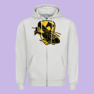 1st Cavalry Division Chopper Helicopter Air Cav Zipper Hoodie Designed By Jasminsmagicworld