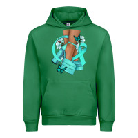 Emerald Ovarian Cancer diva teal ribbon Urban Hoodie - NancyCooperArtShop