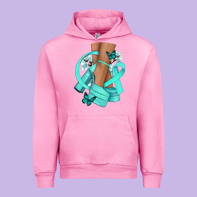 Ovarian Cancer Diva Teal Ribbon Urban Hoodie Designed By Nancycooperartshop