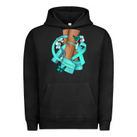 Pigment Black Ovarian Cancer diva teal ribbon Urban Hoodie - NancyCooperArtShop