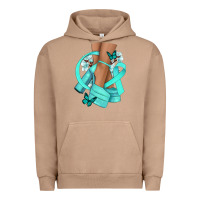 Pigment Burro Ovarian Cancer diva teal ribbon Urban Hoodie - NancyCooperArtShop