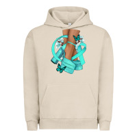 Pigment French Oak Ovarian Cancer diva teal ribbon Urban Hoodie - NancyCooperArtShop