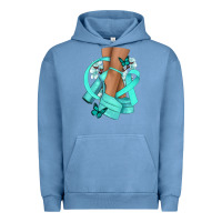 Pigment Pebble Blue Ovarian Cancer diva teal ribbon Urban Hoodie - NancyCooperArtShop