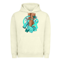 Pigment Pistachio Ovarian Cancer diva teal ribbon Urban Hoodie - NancyCooperArtShop