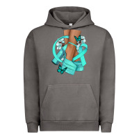 Pigment Tornado Ovarian Cancer diva teal ribbon Urban Hoodie - NancyCooperArtShop