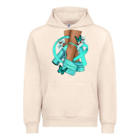 Sandshell Ovarian Cancer diva teal ribbon Urban Hoodie - NancyCooperArtShop