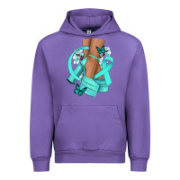 Tulip Ovarian Cancer diva teal ribbon Urban Hoodie - NancyCooperArtShop