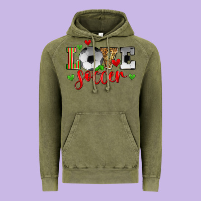 Love Soccer Vintage Hoodie Designed By Zillion Design Studio
