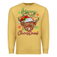 Antique Gold merry christmas cow Premium Sweatshirt - MaliasSmallBusiness