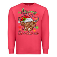 Cardinal merry christmas cow Premium Sweatshirt - MaliasSmallBusiness