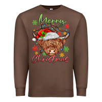 Chestnut merry christmas cow Premium Sweatshirt - MaliasSmallBusiness