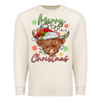 Sandshell merry christmas cow Premium Sweatshirt - MaliasSmallBusiness