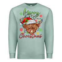 Merry Christmas Cow Premium Sweatshirt | Teevron