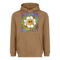 Toasted Coconut happy mind happy life Heavyweight Hoodie - NancyCooperArtShop