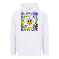 White happy mind happy life Heavyweight Hoodie - NancyCooperArtShop