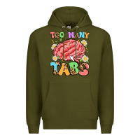 Army Green too many tabs Premium Hoodie - Artiststas