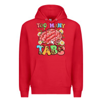 Red too many tabs Premium Hoodie - Artiststas